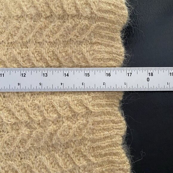 Zara Cropped Sweater Size S Alpaca Wool Blend Knit Peter Pan Collar Blogger Fave - Picture 12 of 12